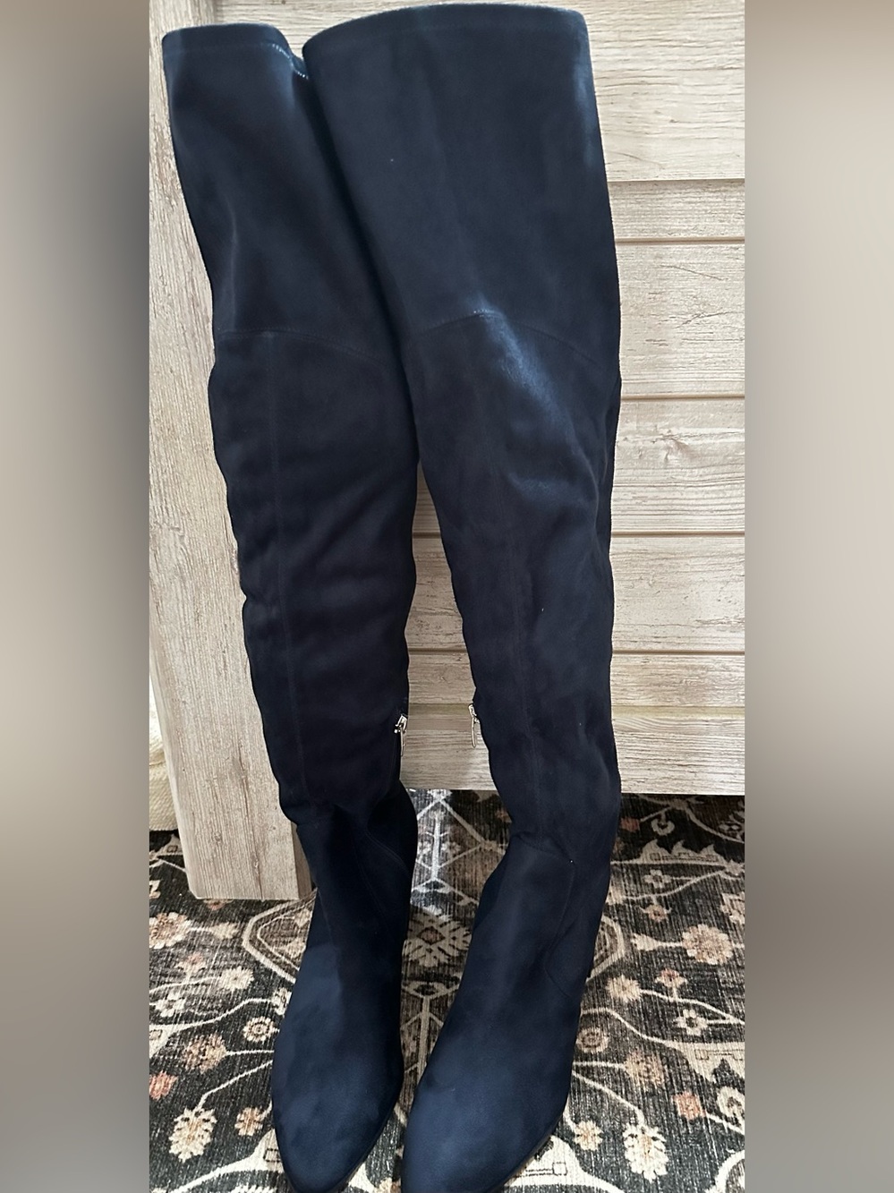 Marc Fisher Navy Suede Heeled Boots